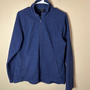 Athleta Women’s LARGE Blue Full-Zip Knit Jacket P2P 22”